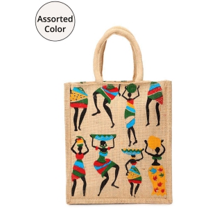 Style Smith - Assorted Jute Lunch Bag Pack of 1 - Assorted