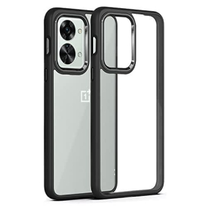 OnePlus Nord 2T Back Cover Case Metal Camera Guard Acrylic Clear - Black