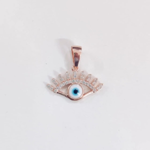 Evil Eye Lashes Pendant in Rose Gold Plated