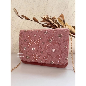 Floral Box Clutch Pink