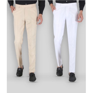 Playerz - Multicolor Polycotton Slim - Fit Mens Formal Pants ( Pack of 2 ) - None