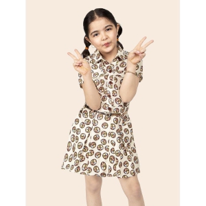 Naughty Ninos Beige Polyester Girls Shirt Dress ( Pack of 1 ) - None