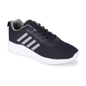 UrbanMark Men Casual Striped Lace-Up Sneakers Shoe- Navy - None