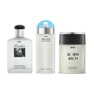 Riya Bindas & Melody Sea Green & Born Rich Eau De Parfum (EDP) For Unisex 150 ( Pack of 3 )