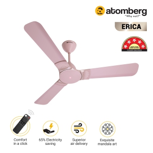 Atomberg Erica 1200 mm BLDC Motor with Remote 3 Blade Ceiling Fan (Lotus Pink)