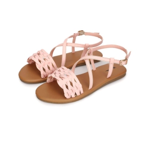 Women Multi Strap Knotted Pink Sandals