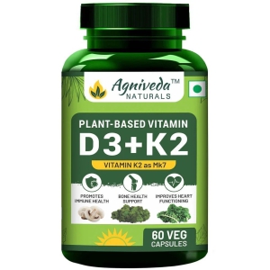 Agniveda Naturals Plant- Based Vitamin D3 600 Iu + K2 As Mk7 Supplement - 60 Veg Capsules