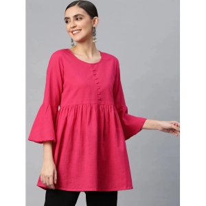 SVARCHI - Pink Cotton Womens A-line Kurti ( Pack of 1 ) - None