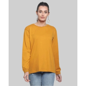 AKTIF Mustard Cotton Blend Loose Fit Womens T-Shirt ( Pack of 1 ) - None