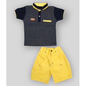 Zadmus - Yellow Cotton Boys T-Shirt & Shorts ( Pack of 1 ) - 4-5 Years