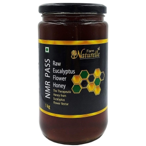 Farm Naturelle- Raw 100% Natural NMR Tested , Pass , Certified Un-Processed Virgin Eucalyptus Forest Honey Ayurved Recommended (1 Kg) Glass Bottle.