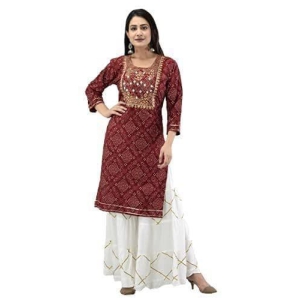 Monika Fashion Red Color Kurta White Shrara Kurta Shrara Dress for Girls & Women