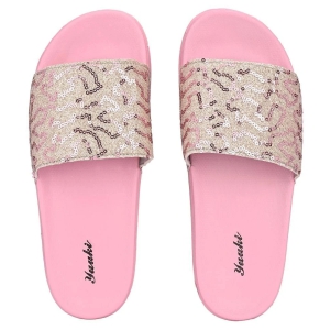 YUUKI - Pink Womens Slide Flip Flop - None