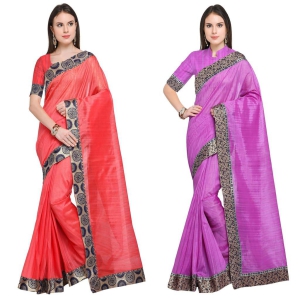 Florence Art Silk Saree with Blouse Piece (Pack of 2)