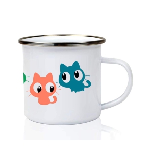 yogdots-cute-cats-steel-enamel-strong-coffee-mug-with-chrome-ring-for-home-office-travel-gift-for-kids-drinking-mug-for-girls-and-kids