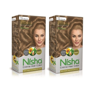 Nisha Cream Rich Bright Long Lasting Permanent Hair Color Light Blonde With Natural Herbs 150 g Pack of 2