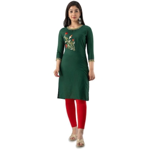 Radiksa - Green Rayon Womens Straight Kurti - None