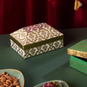 Damask Pyramid Shaped Box