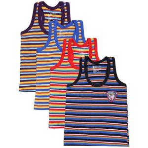 Bodycare Boys Vest Round Neck Sleeveless Pack Of 4 - Assorted - None