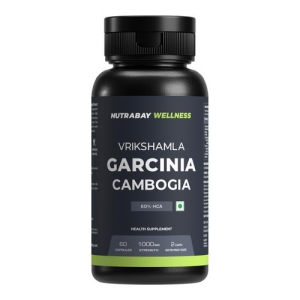 Nutrabay Wellness Garcinia Cambogia Extract for Weight Management, 100% Vegetarian & Natural Fat Burner for Men & Women - 1000mg, 60 Veg Capsules