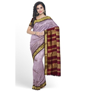 Purple Cotton Gadwal Kalyani Saree