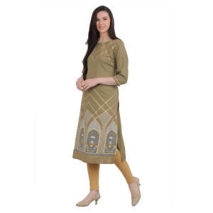 saakaa-green-rayon-womens-a-line-kurti-m