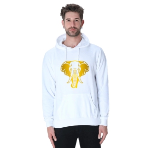 Hoodie Sweatshirt - Golden Elephant Vinyl Printed-Maroon / 3XL