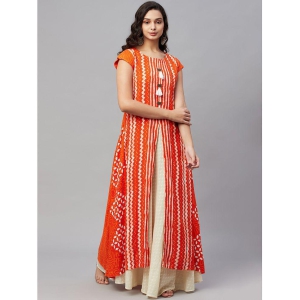 AMIRA'S INDIAN ETHNICWEAR - Orange Rayon Women's A-line Dress ( Pack of 1 ) - None