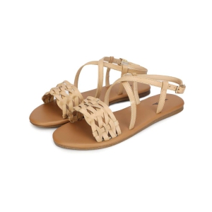 WZAYA Multi Strap Knotted Beige Sandals