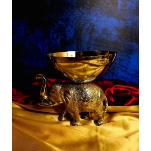 ELEPHANT SERVING BIG BOWL-metal