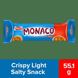 Parle Monaco Biscuit - Zeera, Crispy, Light, Salty Snack, 50 G + 5.1 G Pouch