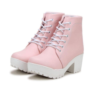 Commander Pink Ankle Length Chukka Boots - None