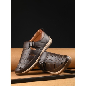 Voguehaven Mens Luxury Feet Brown Leather Sandals-6