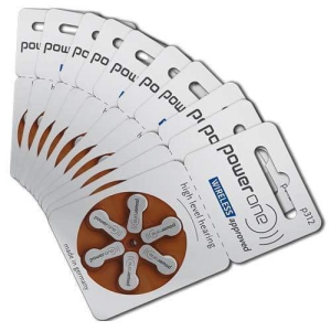 Power One Hearing Aid Battery Size 312, Pack of 24 Batteries, 4 Strips