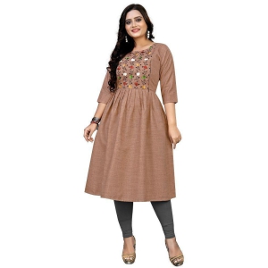 Rangrasiya - Orange Cotton Women's Flared Kurti ( Pack of 1 ) - None