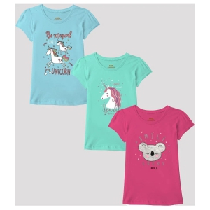 Ariel - Multicolor Cotton Girls T-Shirt ( Pack of 3 ) - None