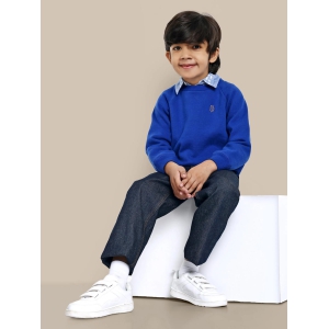 Alan Flower Embroidery Fleece Cotton Boys Sweatshirt - Blue (Copy)-2-3Y / Blue