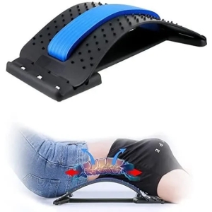 Multi-Level Back Stretcher Posture Corrector Device for Back Pain Relief with Back Support Mate Magic Back Stretching Massage (Blue)