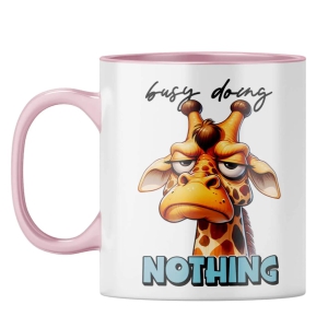 Busy Doing Nothing Coffee Mug-Pink