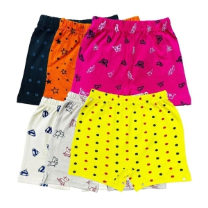 Diaz - Multicolor Cotton Girls Bloomers ( Pack of 6 ) - None