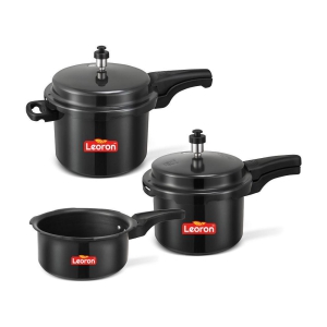 LEORON Combo Pack 2L, 3 L,5 L Hard Anodized OuterLid Pressure Cooker With Induction Base