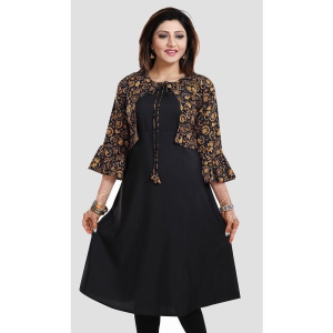 Meher Impex - Black Crepe Womens Jacket Style Kurti ( Pack of 1 ) - None