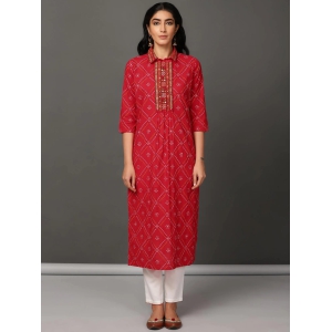 Red Printed Kurta-XL