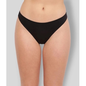 BASIICS By La Intimo - Black Cotton Blended Solid Womens Thongs ( Pack of 1 ) - XL