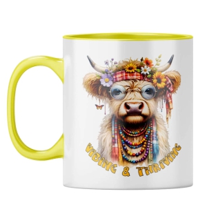 Vibing and Thriving Coffee Mug-Yellow