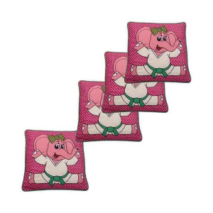 Hugs'n'Rugs Pink Cotton Cushion Covers - Set Of 4