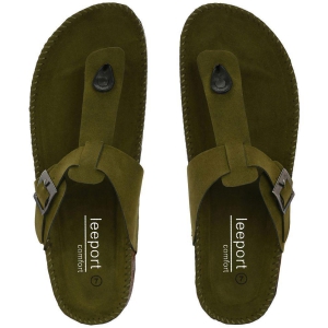 Leeport Olive Mens Thong Flip Flop - None