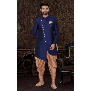 Exclusive Wedding Wear Kurta With Dhoti-XXL / Blue