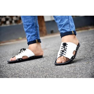 Brawo Men's Slip-on White Trendy flip flops Size - 6-9