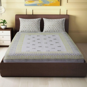 Elegant Soft Buti Design- Block Printed Bedsheet